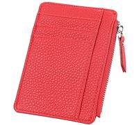 YTBHSHXZ Carteras for Hombre, Billetera Delgada de Cuero con Bloqueo Multifuncional, diseño pequeño y Compacto, billeteras Genuino(Red)