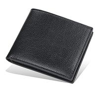 YTBHSHXZ Carteras for Hombre, Billetera Delgada Plegable, con Bloqueo y Bolsillo for Monedas Cremallera, billeteras Minimalistas for(Black)