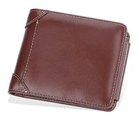 YTBHSHXZ Carteras for Hombre, billeteras Minimalistas con Bloqueo, Billetera Delgada de Cuero Fibra Carbono, triples for(Oranje)