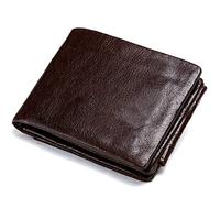 YTBHSHXZ Carteras for Hombre con Bloqueo, Monedero de Gran Capacidad Bolsillo for Monedas y Ventana Transparente, Cartera Vintage(Bruin)
