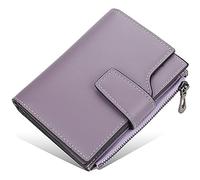 YTBHSHXZ Carteras for Hombre, multifunción, de Cuero, con Bloqueo, Delgadas, tarjeteros, Minimalistas, Bolsillo Frontal(Purple)