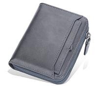 YTBHSHXZ Carteras for Hombre multifuncionales de Fibra superfina PU Cuero sintético. Minimalistas for con Billetera(Graya)