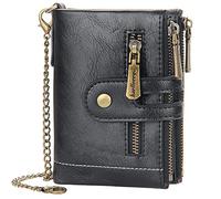 YTBHSHXZ Carteras Minimalistas de Cuero sintético PU Fibra superfina for Hombre con Bloqueo(Black)