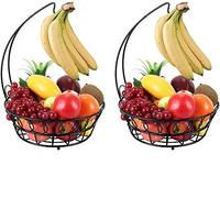 YTBHSHXZ Cesta de frutas 2 piezas, cesta almacenamiento con soporte for plátanos