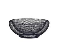 YTBHSHXZ Cesta metálica de malla for frutas y aperitivos, soporte decorativo grande negro for pan dulces