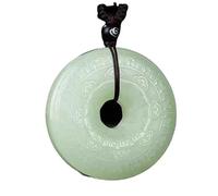 YTBHSHXZ Colgante de hebilla seguridad esmeralda natural, collar jade, joyería tallada a mano, amuleto for hombre y mujer, colgantes for(E)