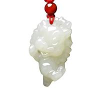 YTBHSHXZ Colgante de jade del zodiaco chino, amuleto, blanco natural, collar for hombre, jadeíta tallada for mujer(Dragons)