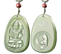YTBHSHXZ Colgante de jade del zodiaco chino, amuleto con estatua Buda Bodhisattva, santo patrón, collar for hombres y mujeres(Tigers)