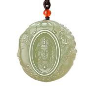 YTBHSHXZ Colgante mágico de jade natural Buda Yu Pei for hombres y mujeres(Medium)