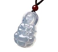 YTBHSHXZ Collar con colgante de Buda sonriente Jade Natural Avalokitesvara/Maitreya, amuleto cordón cuentas completas ágata(A)