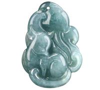 YTBHSHXZ Collar con colgante de zorro jade, amuleto la suerte piedra, joyería regalo cadena for hombres y mujeres
