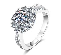 YTBHSHXZ Compromiso for mujer, 0,8 quilates, color D, moissanita VVS1, plata de ley S925, boda(10)