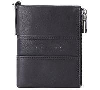 YTBHSHXZ con pequeño Bolsillo for Dinero, Bloqueo de Cuero Genuino con for Monedas Cremallera(Black)