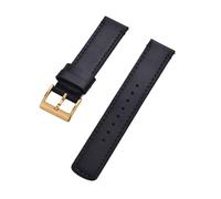 YTBHSHXZ correa de reloj, Correa de cuero genuino for reloj, hebilla de Pin, correas de reloj de liberación rápida, correa de muñeca(Black Gold,20mm)