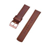 YTBHSHXZ correa de reloj, Correa de cuero genuino for reloj, hebilla de Pin, correas de reloj de liberación rápida, correa de muñeca(Brown Rose Gold,22mm)