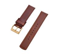 YTBHSHXZ correa de reloj, Correa de cuero genuino for reloj, hebilla de Pin, correas de reloj de liberación rápida, correa de muñeca(Brown Gold,20mm)