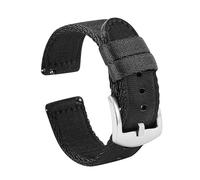 YTBHSHXZ correa de reloj， Correa de nailon for reloj, cinturón de seguridad de nailon tejido, pulsera de liberación rápida(Black,22mm)