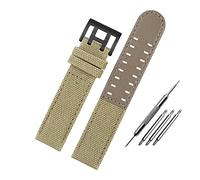 YTBHSHXZ correa de reloj， Correa de reloj Correa de reloj de nailon de cuero genuino for hombre(Khaki black,20mm)