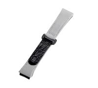 YTBHSHXZ correa de reloj, Correa de reloj de cuero genuino con costura de lona de nailon for hombre(Gray)
