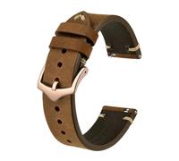YTBHSHXZ correa de reloj, Correa de reloj de cuero genuino de 5 colores con hebilla(Tan Rose,22mm)