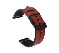 YTBHSHXZ correa de reloj, Correa de reloj de piel auténtica retro hecha a mano, correa de reloj de piel de becerro perforada cosida a mano(Deep Brown,24mm)