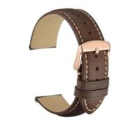 YTBHSHXZ correa de reloj, Correa de reloj de piel de becerro, material suave, correa de muñeca, correa de reloj, hebilla dorada(Brownrose gold,16mm)