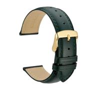 YTBHSHXZ correa de reloj, Correa de reloj de piel de becerro, material suave, correa de muñeca, correa de reloj, hebilla dorada(Dark GreenGold,18mm)