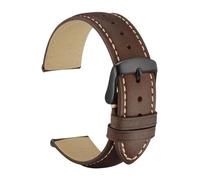 YTBHSHXZ correa de reloj， Correa de reloj de piel de becerro, material suave, correa de muñeca, correa de reloj, hebilla dorada(Brownblack,23mm)