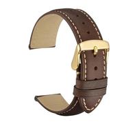 YTBHSHXZ correa de reloj, Correa de reloj de piel de becerro, material suave, correa de muñeca, correa de reloj, hebilla dorada(BrownGold,24mm)