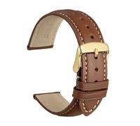 YTBHSHXZ correa de reloj, Correa de reloj de piel de becerro, material suave, correa de muñeca, correa de reloj, hebilla dorada(Cinnamon BrownS,19mm)