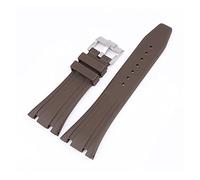 YTBHSHXZ correa de reloj, Correa de silicona apta for pulsera de reloj AP con hebilla de mariposa, caucho de camuflaje(Brown)