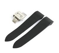 YTBHSHXZ correa de reloj, Correas de reloj de silicona aptas for correa de reloj de goma impermeable(Black Silver)