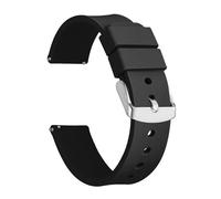 YTBHSHXZ correa de reloj, Correas de reloj de silicona Pulsera Correas de reloj de caucho de grano plano de liberación rápida(Black,20mm)