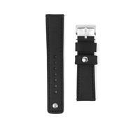 YTBHSHXZ correa de reloj, Crazy Horse Correa de reloj Correa de reloj de cuero Correa de liberación rápida(Black,22mm)