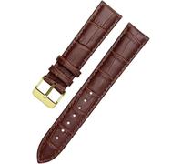 YTBHSHXZ Correa de reloj cuero 10 mm a 24, pulsera for hombres y mujeres, accesorios repuesto(Brown Gold,18mm)