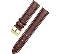YTBHSHXZ Correa de reloj cuero 10 mm a 24, pulsera for hombres y mujeres, accesorios repuesto(Brown X White Gold,18mm)