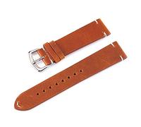 YTBHSHXZ Correa de reloj cuero genuino retro for hombre y mujer, 18/20/22/24 mm, hebilla acero inoxidable, elegante correa(Yellow Brown)