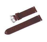YTBHSHXZ Correa de reloj cuero genuino retro for hombre y mujer, 18/20/22/24 mm, hebilla acero inoxidable, elegante correa(Black Brown)