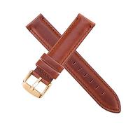 YTBHSHXZ Correa de reloj cuero Leat 13-20 mm con hebilla acero inoxidable(Brown Gold Buckle)