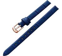 YTBHSHXZ Correa de reloj cuero Leat for mujer, 8 mm y 10, accesorios for, correa repuesto con hebilla pasador(BlueRos Gld)