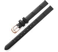 YTBHSHXZ Correa de reloj cuero Leat for mujer, 8 mm y 10, accesorios for, correa repuesto con hebilla pasador(BlackRos Gld)