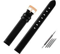 YTBHSHXZ Correa de reloj cuero suave Leat for mujer, correa fina 12 mm, accesorios for relojes(Black Rg)