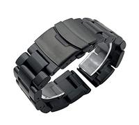 YTBHSHXZ correa de reloj, Muñeca con correa de metal de acero inoxidable de espesor sólido(Black,22mm)