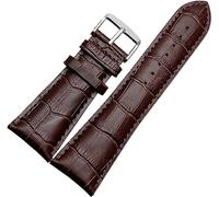 YTBHSHXZ Correa de reloj piel vaca auténtica elegante 23 mm, 24, 26 y 28 ancho con textura cocodrilo(Brown)