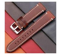 YTBHSHXZ Correas de reloj de cuero, 18 mm, 20 mm, 22 mm, correa de cuero genuino, cinturón manual for hombres, correa gruesa marrón y negra, accesorios con hebilla for cinturón