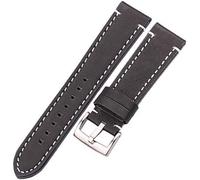 YTBHSHXZ Correas de reloj de cuero, correa cosida a mano Cuero for hombres y mujeres 18 20 22 24 mm Correa Hebilla de acero inoxidable
