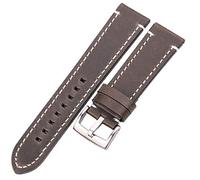 YTBHSHXZ Correas de reloj de cuero, correa cosida a mano Cuero for hombres y mujeres 18 20 22 24 mm Correa Hebilla de acero inoxidable