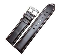 YTBHSHXZ Correas de reloj de cuero, correa de cuero negro marrón oscuro 18 19 20 21 22 24 mm Correa for hombres y mujeres Hebilla pulida