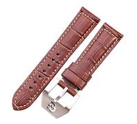 YTBHSHXZ Correas de reloj de cuero, correa de piel de vaca de 22 mm y 24 mm, correa de reloj de cuero genuino for mujer y hombre, accesorios de reloj con hebilla hueca de metal
