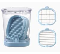 YTBHSHXZ, Cortador de frutas 2 en 1 de alta velocidad for fresas, plátanos, uvas, huevos, etc. Cortador de verduras de acero inoxidable.(Light Blue)